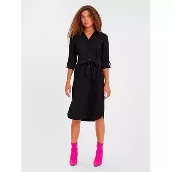 Платье с длинным рукавом Vero Moda Bell Calf Woven, черный