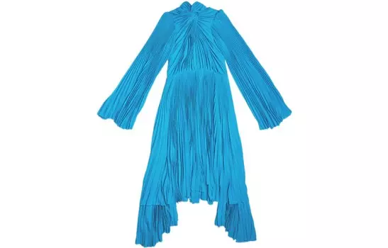 Платье с длинными рукавами для красной дорожки, женское, синее Balenciaga