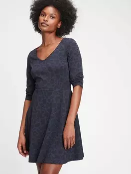 Платье с длинными рукавами Gap, синий