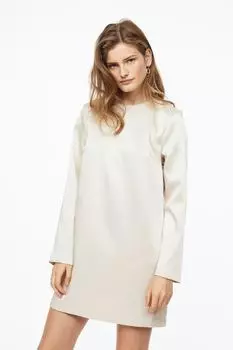 Платье с длинными рукавами H&amp;M, сливочный