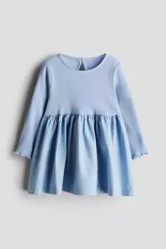 Платье с длинными рукавами H&M, голубой