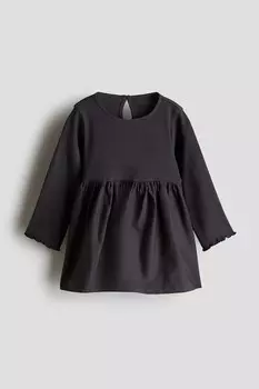 Платье с длинными рукавами H&M, серый