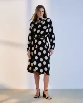 Платье с длинными рукавами и бантом Woman El Corte Ingls, черный