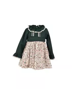 Платье с длинными рукавами и цветами La Ormiga, зеленый