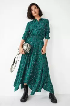 Платье с длинными рукавами и цветочными мотивами Hush, зеленый