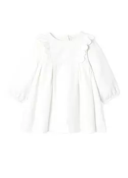 Платье с длинными рукавами и фестонами для маленьких девочек Jacadi Paris