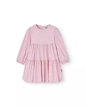 Платье с длинными рукавами и геометрическим принтом Charanga, розовый