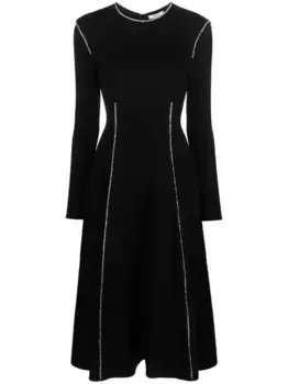 Платье с длинными рукавами и кристаллами NISSA, черный