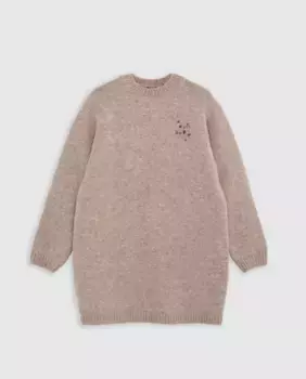 Платье с длинными рукавами и круглым вырезом IKKS, бежевый