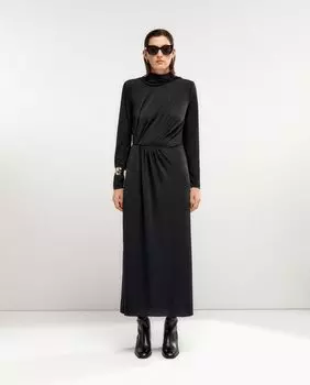 Платье с длинными рукавами и круглым вырезом El Corte Ingls, черный