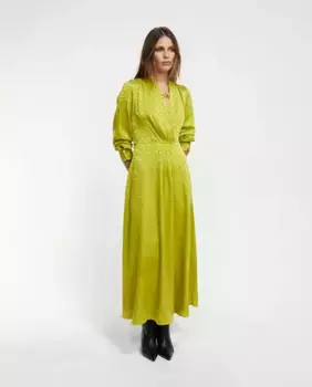 Платье с длинными рукавами и логотипом Lola Casademunt, зеленый