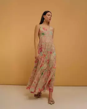 Платье с длинными рукавами и оборками Niza, мультиколор