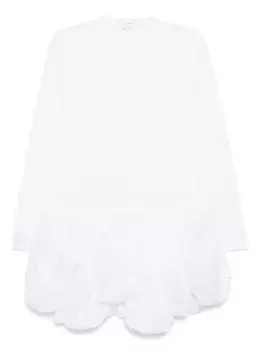 Платье с длинными рукавами и оборками COMME DES GARCONS, белый