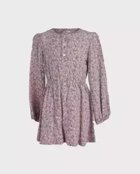 Платье с длинными рукавами и принтом La Ormiga, розовый