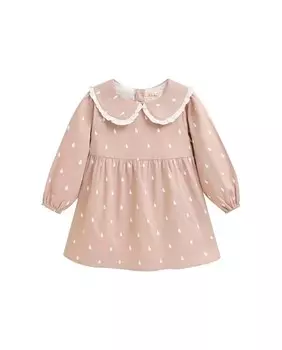 Платье с длинными рукавами и принтом для девочки Dadati, бежевый