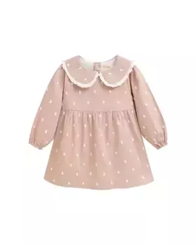 Платье с длинными рукавами и принтом для девочки Dadati, бежевый