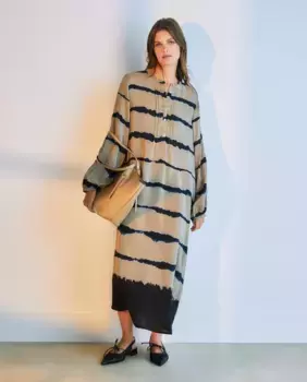 Платье с длинными рукавами и принтом тай-дай Woman El Corte Ingls, зеленый