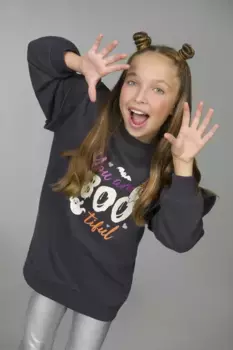 Платье с длинными рукавами и рисунком спереди Charanga, серый