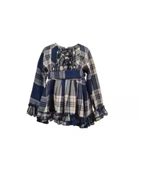 Платье с длинными рукавами и рюшами La Ormiga, синий