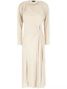 Платье с длинными рукавами и сборками ISABEL MARANT, белый