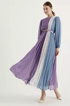 Платье с длинными рукавами и складками Bonema, фиолетовый