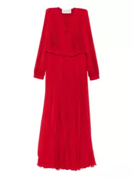 Платье с длинными рукавами и складками VALENTINO GARAVANI, красный