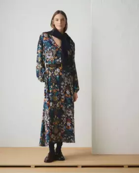 Платье с длинными рукавами и V-образным вырезом Lloyd's, синий