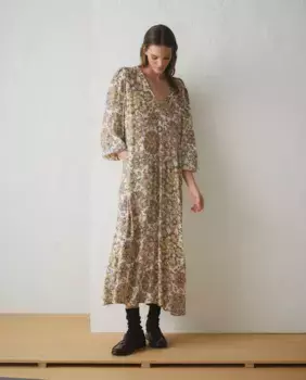 Платье с длинными рукавами и V-образным вырезом Lloyd's, зеленый