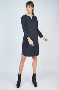 Платье с длинными рукавами и закругленным подолом Conquista, синий