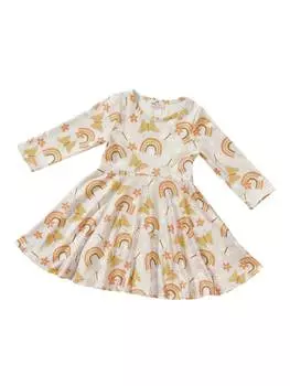 Платье с длинными рукавами Khloe в желтом цвете Multi Pete + Lucy