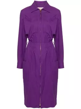 Платье с длинными рукавами на молнии Blanca Vita, фиолетовое