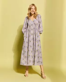 Платье с длинными рукавами Southern Cotton, сиреневый