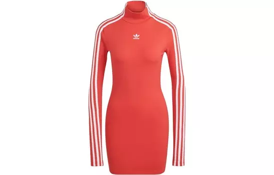 Платье с длинными рукавами Spice Girls Series женское красное Adidas Originals
