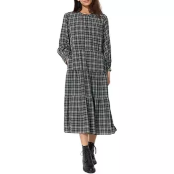 Платье с длинными рукавами Uniqlo, темно-серое