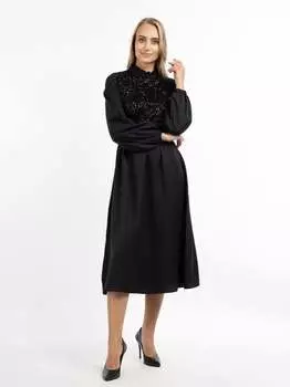 Платье с длинными рукавами Usha, черный