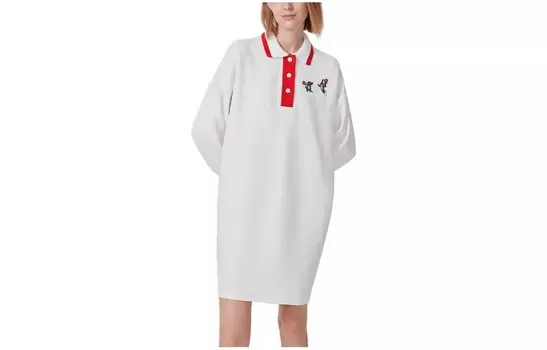 Платье с длинными рукавами женское белое - 70V Lacoste