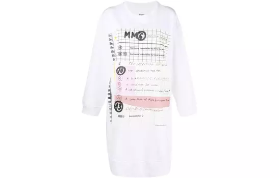 Платье с длинными рукавами женское белое Mm6 Maison Margiela
