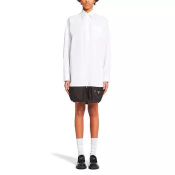 Платье с длинными рукавами женское белое Prada