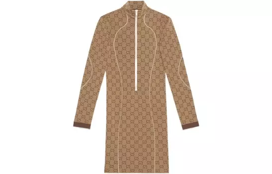 Платье с длинными рукавами женское бежевое Gucci