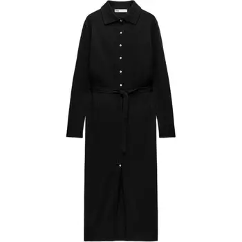 Платье с длинными рукавами женское черное Zara