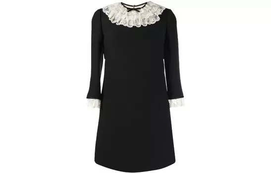 Платье с длинными рукавами женское черное Miu Miu