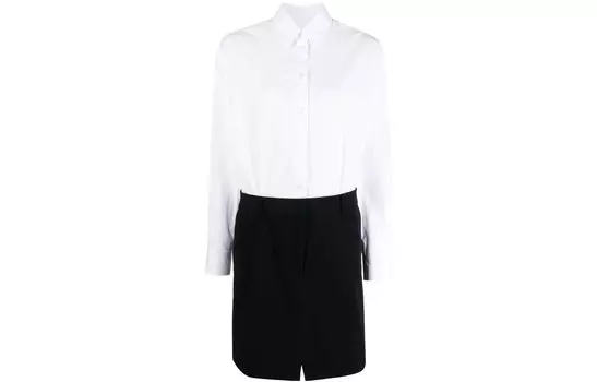 Платье с длинными рукавами женское черное/белое Mm6 Maison Margiela