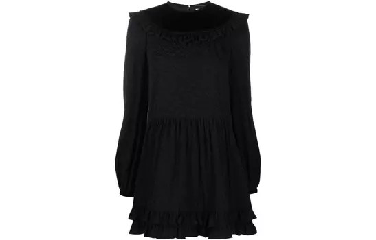 Платье с длинными рукавами женское черное Saint Laurent