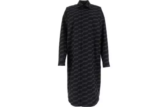 Платье с длинными рукавами женское черное Balenciaga