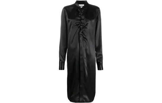 Платье с длинными рукавами женское черное Bottega Veneta
