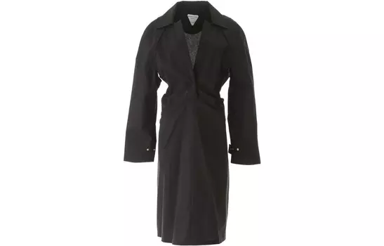 Платье с длинными рукавами женское черное Bottega Veneta