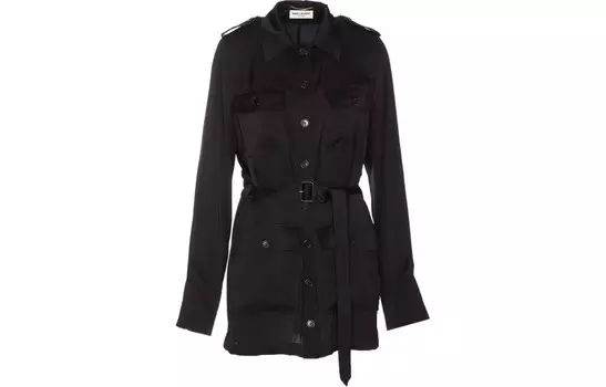 Платье с длинными рукавами женское черное Saint Laurent