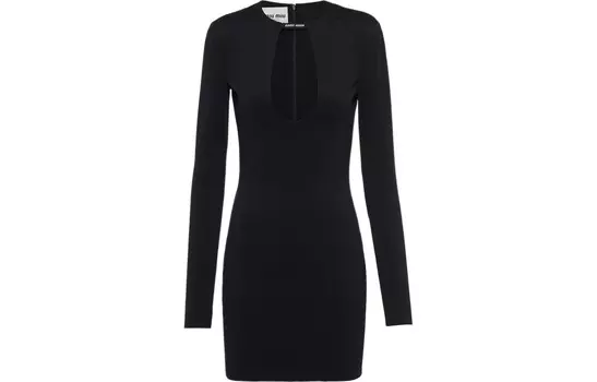 Платье с длинными рукавами женское черное Miu Miu