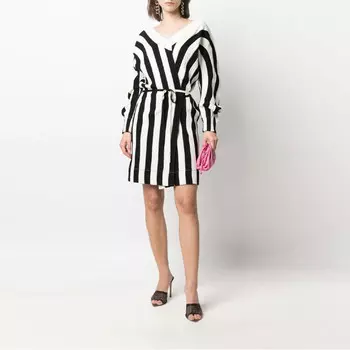 Платье с длинными рукавами женское черное Bottega Veneta