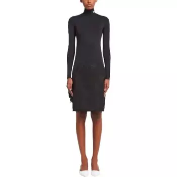 Платье с длинными рукавами женское черное Prada